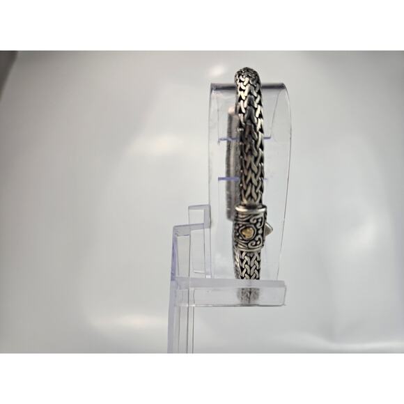 925 Sterling Silver Turquoise Woven Bracelet 7.5" - Picture 4 of 10